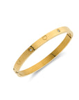 Crystal heart bangle gold - Stainless steel