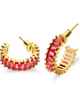 Coral stone earring pink gold - Stainless steel