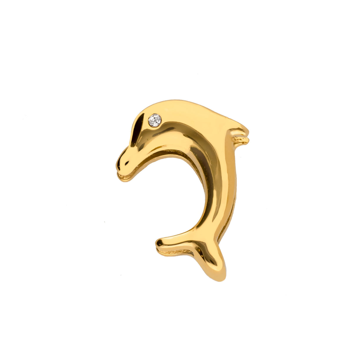 Mesh charm dolphin gold - Stainless steel