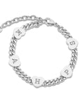 Five hearts bracelet silver - Personalized