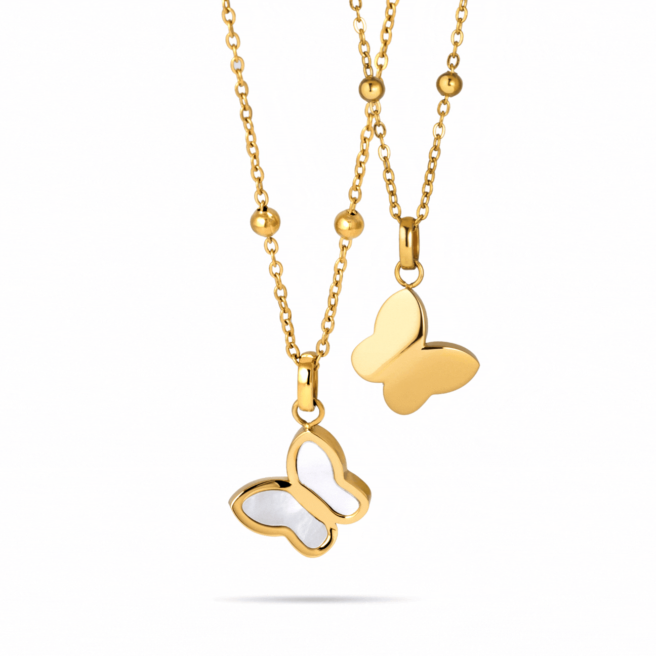 So Butterfly necklace gold - Stainless steel