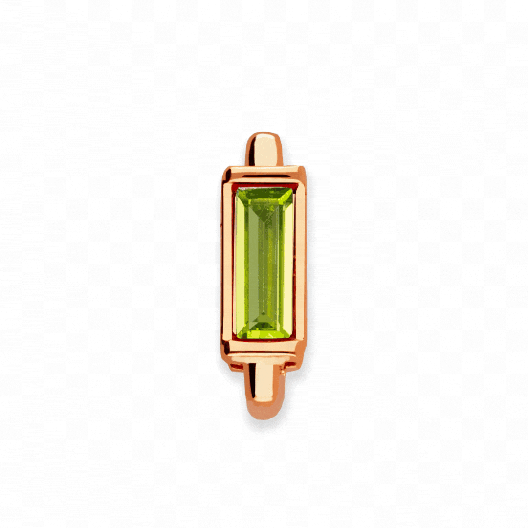 Mesh charm birthstones rosé gold - Zirconia stones