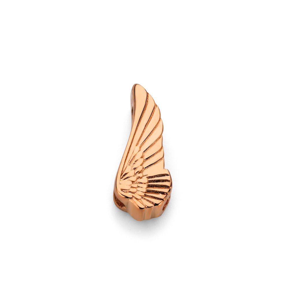 Mesh charm angel wing rosé gold - Stainless steel