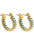 Coral earring aqua gold - Stainless steel