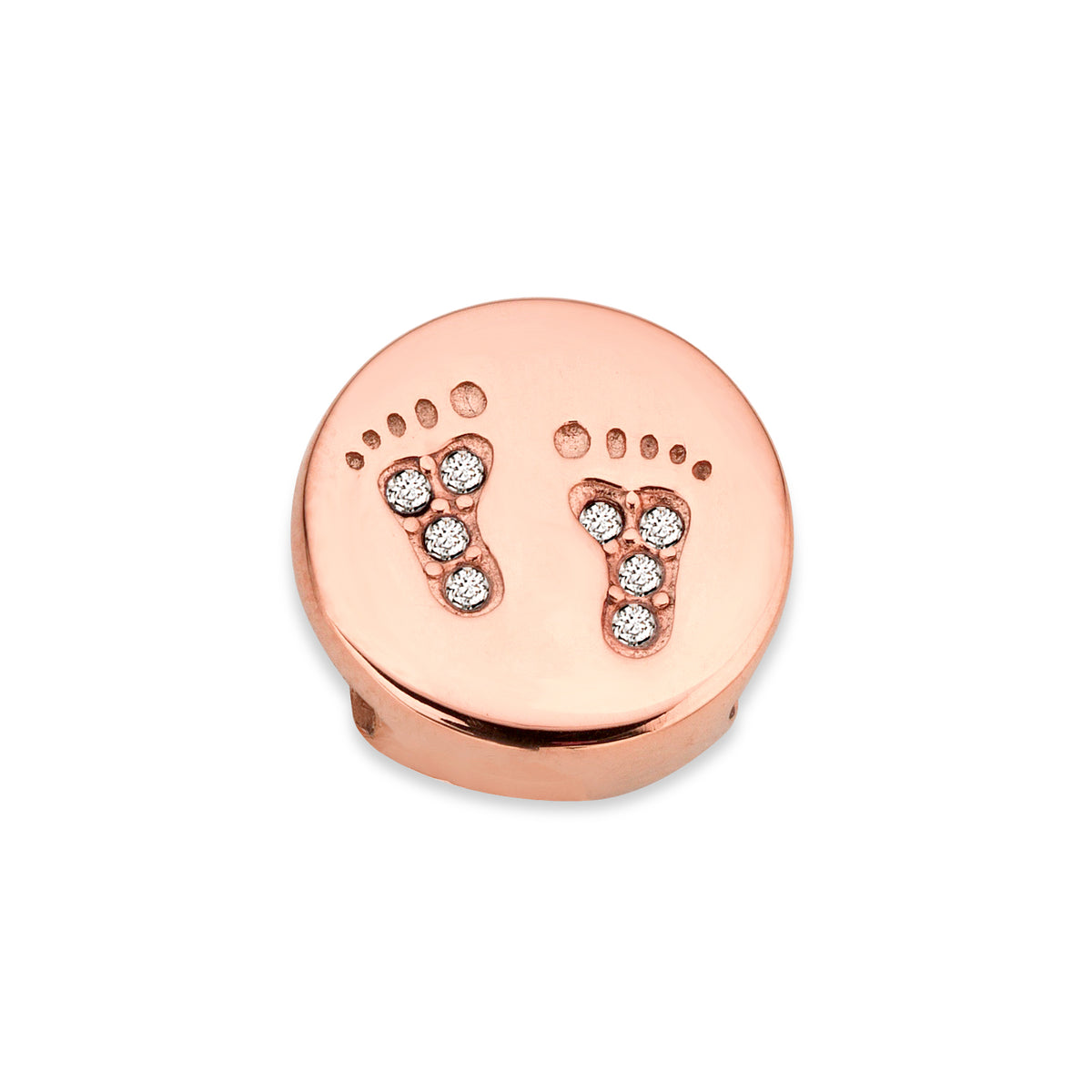 Mesh charm baby feet rosé gold - Stainless steel