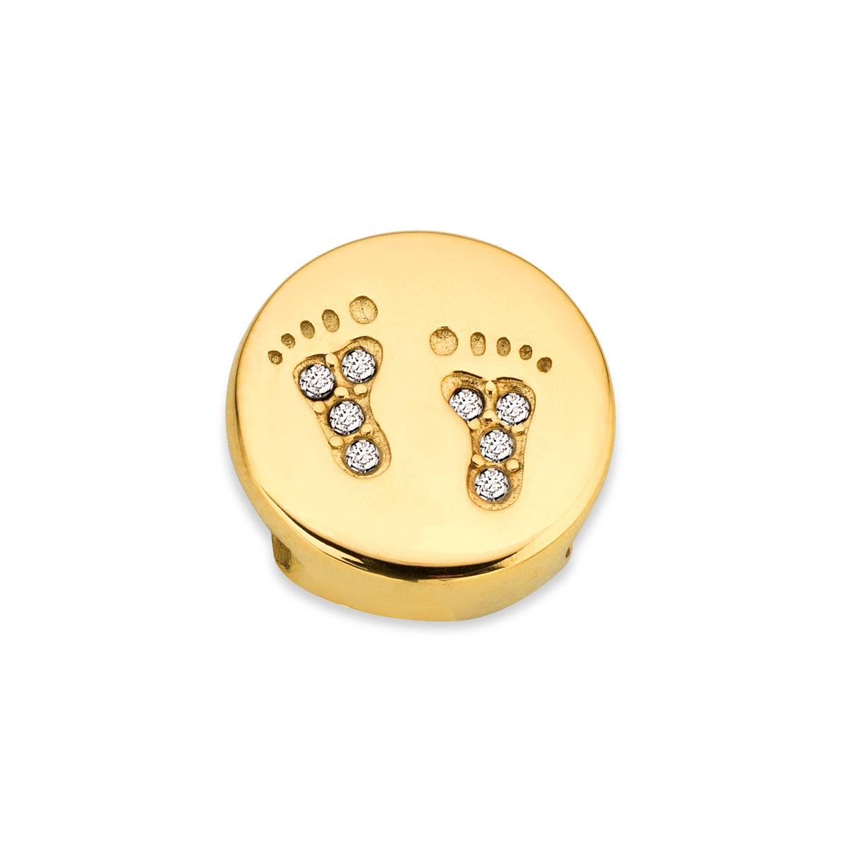 Mesh charm baby feet gold - Stainless steel