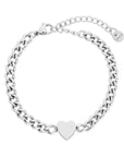 Heart chain bold silver - Stainless steel