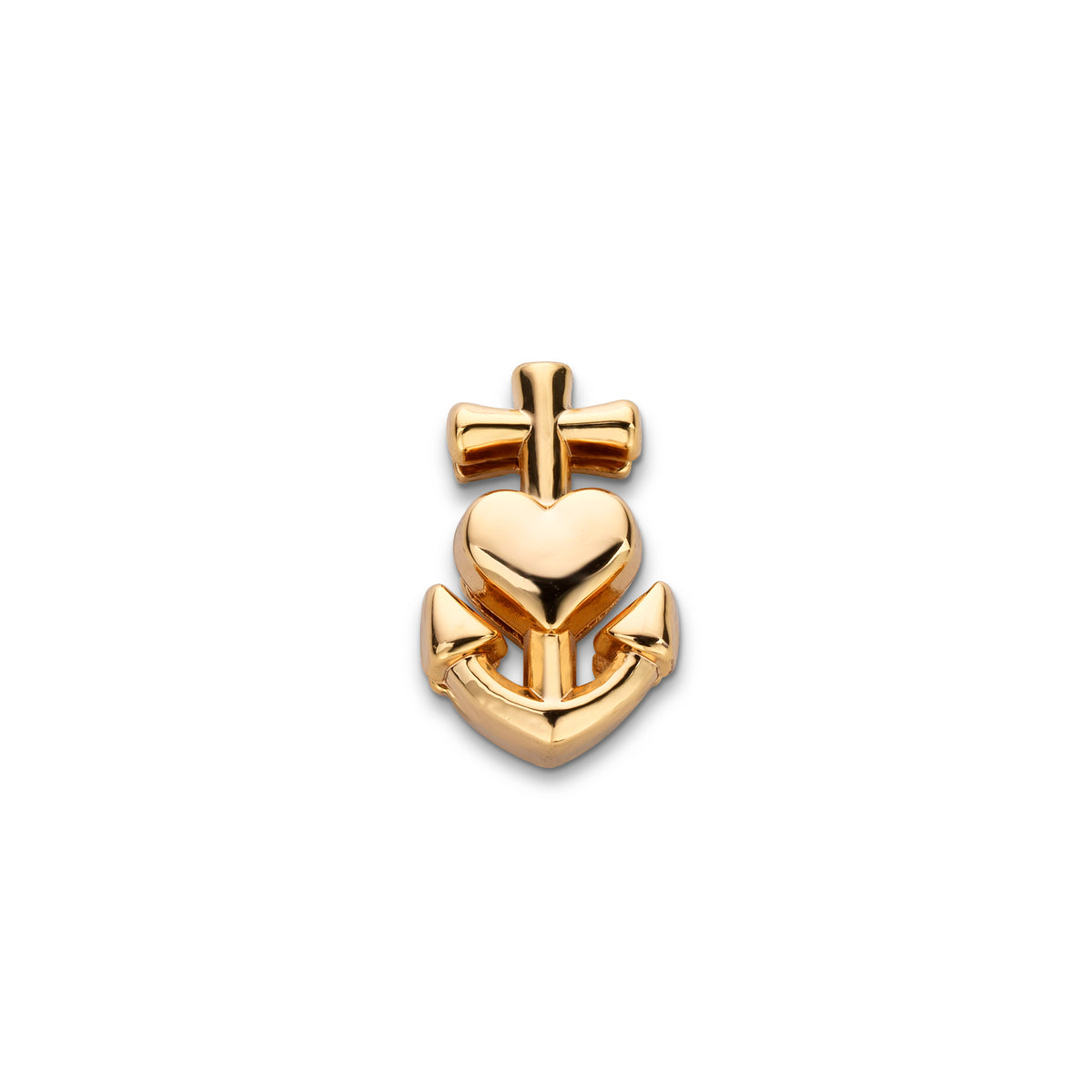 Mesh charm anchor heart gold - Stainless steel