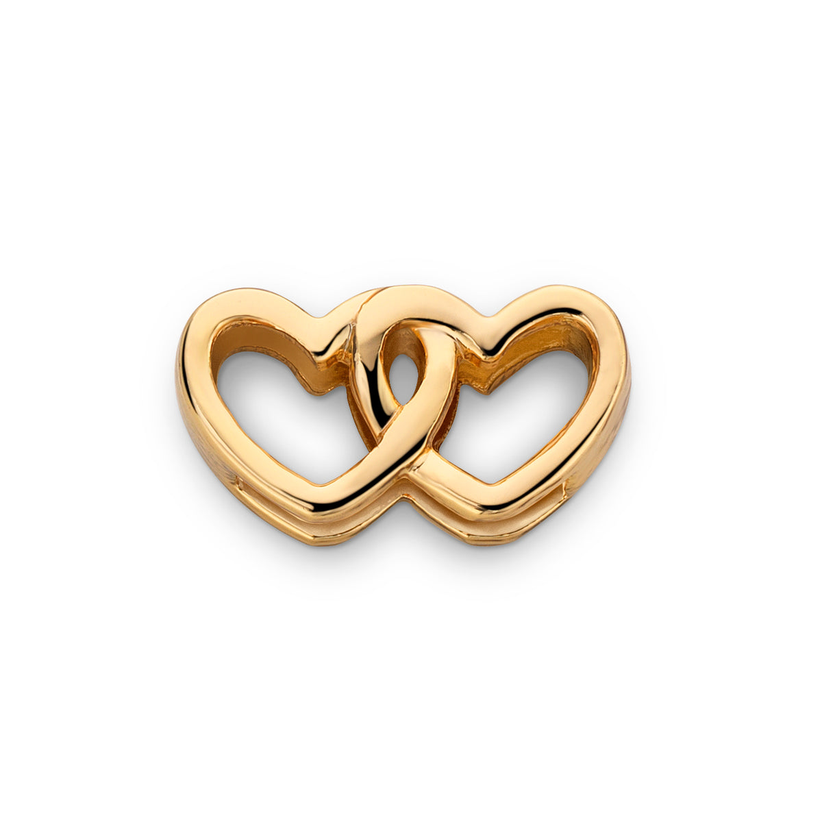 Mesh charm double heart gold - Stainless steel