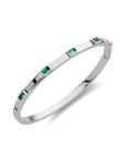 Emerald bangle silver - Stainless steel