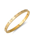 Bangle zirconia hearts gold - Stainless steel
