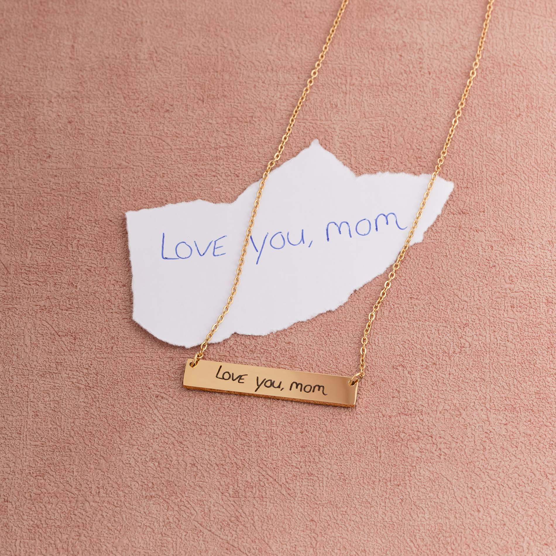 Bar necklace handwriting - Personalized