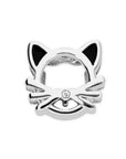 Mesh charm cat silver - Stainless steel