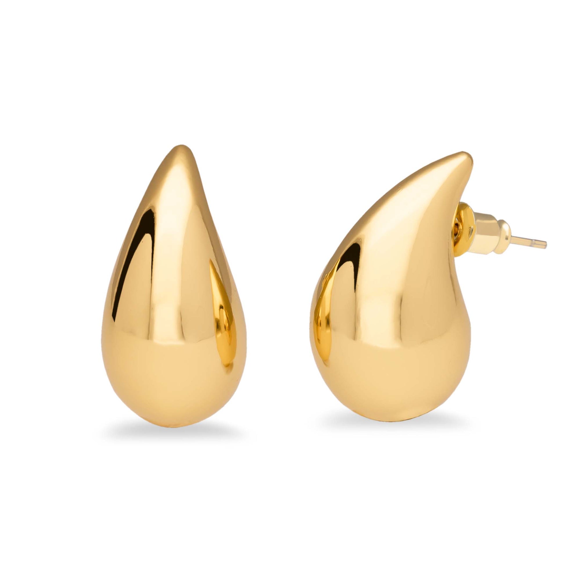 Chunky drop earring gold - Stainless steel