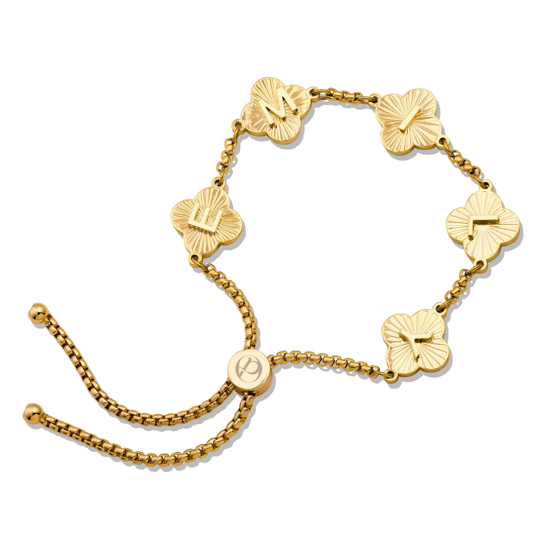 Clover sunrise bracelet gold - Personalized