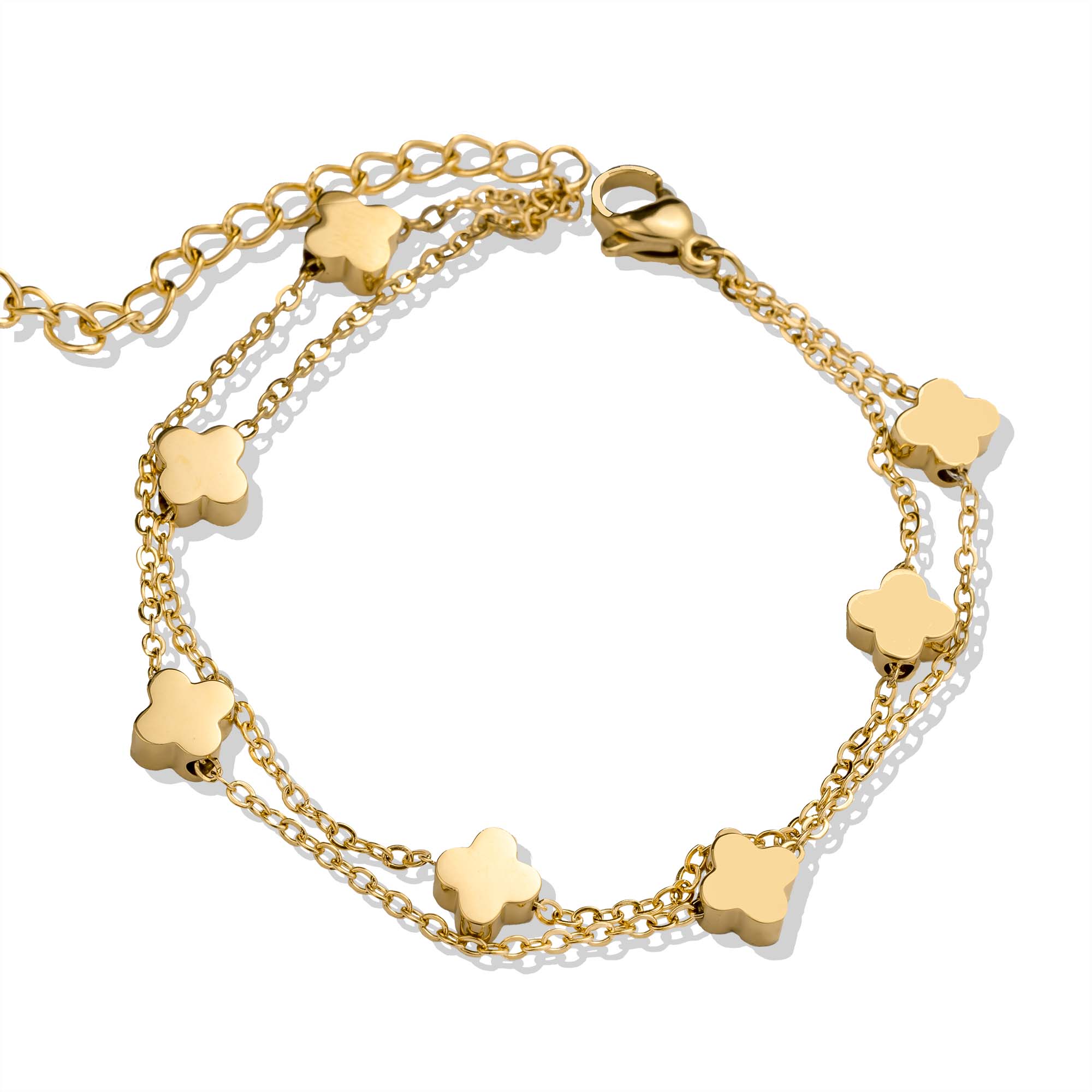 Clover gold bracelet - Tarnish free