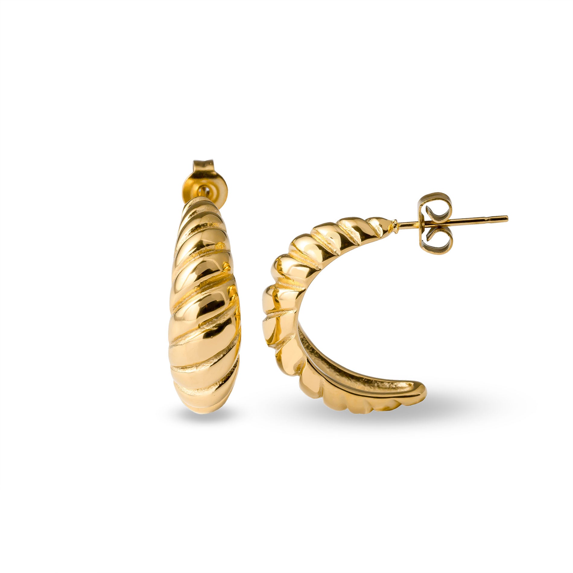 Croissant earring gold - Stainless steel