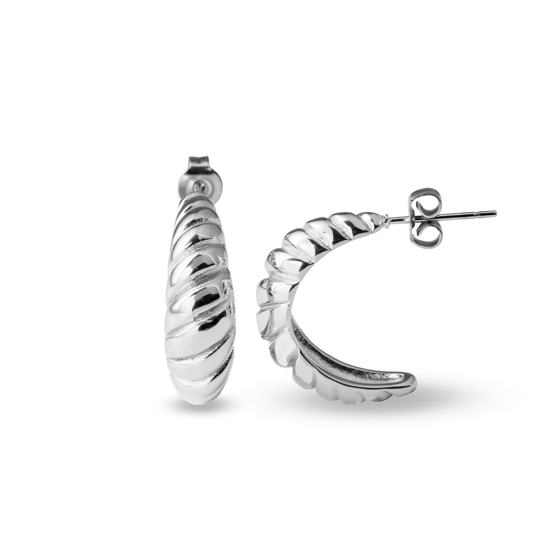 Croissant earring silver - Stainless steel