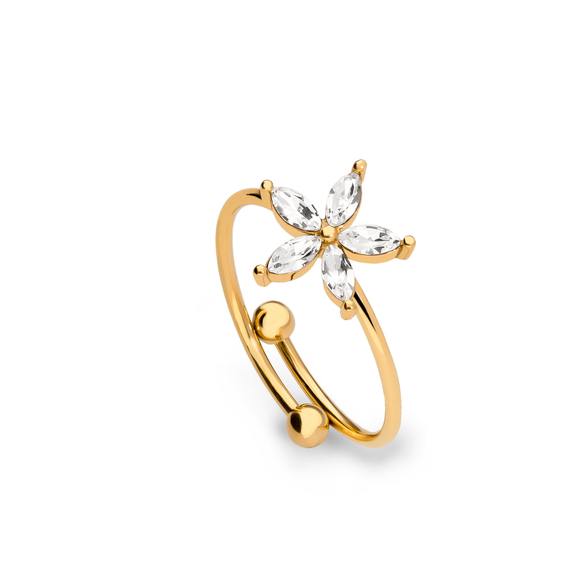Flower ring gold - Stainless steel