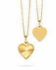 Sunray heart necklace gold