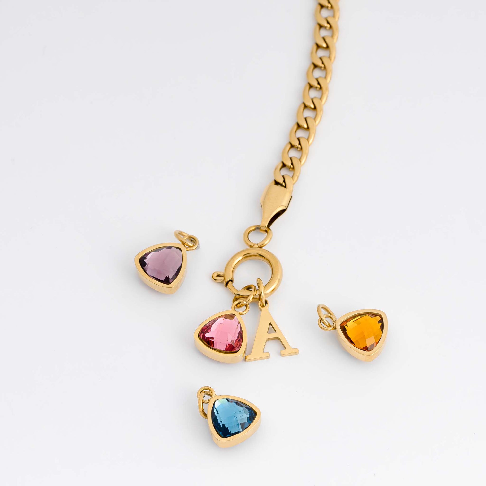 Birthstone charm - Zirconia stones