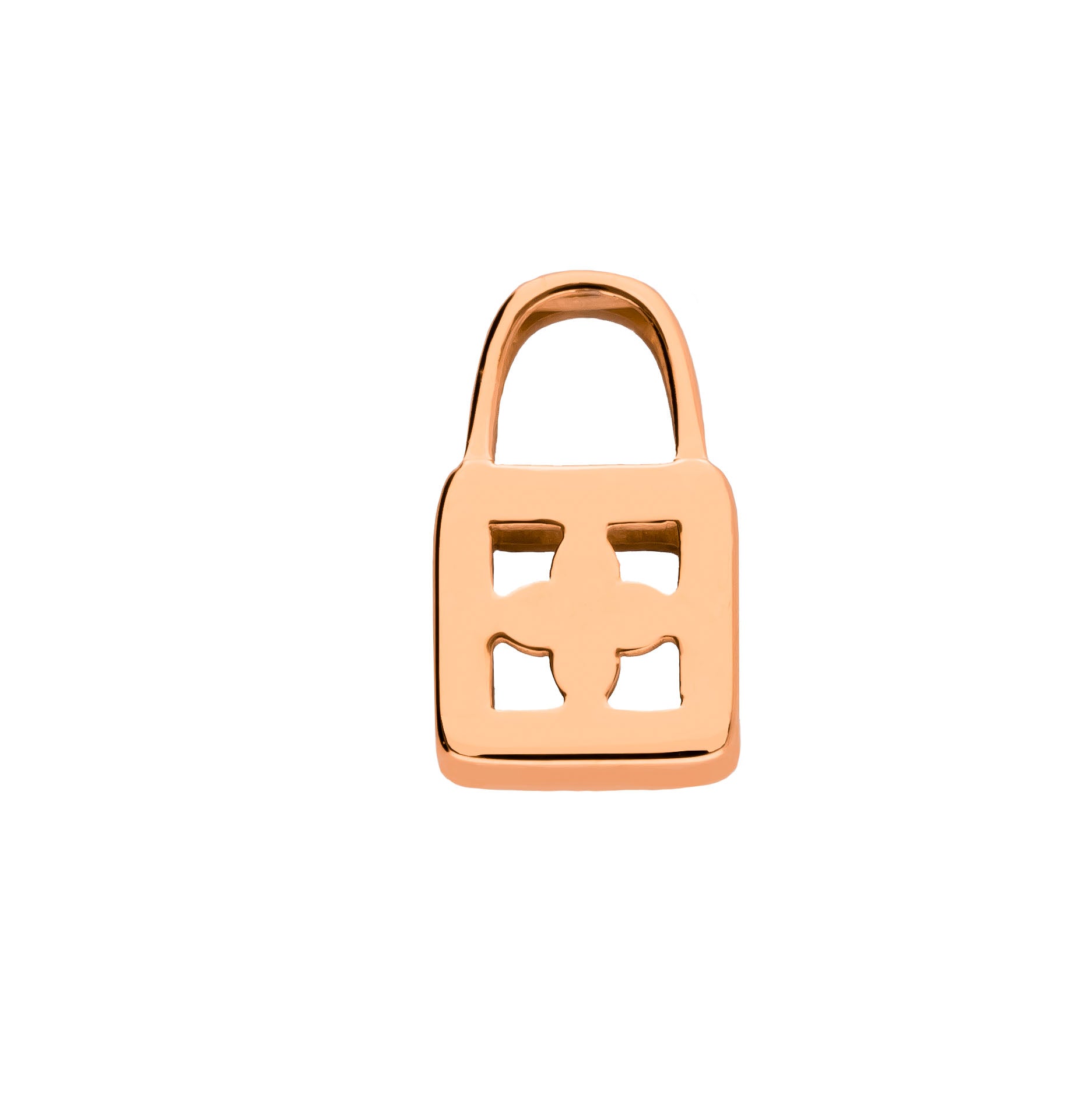 Mesh charm padlock rosé gold - Stainless steel