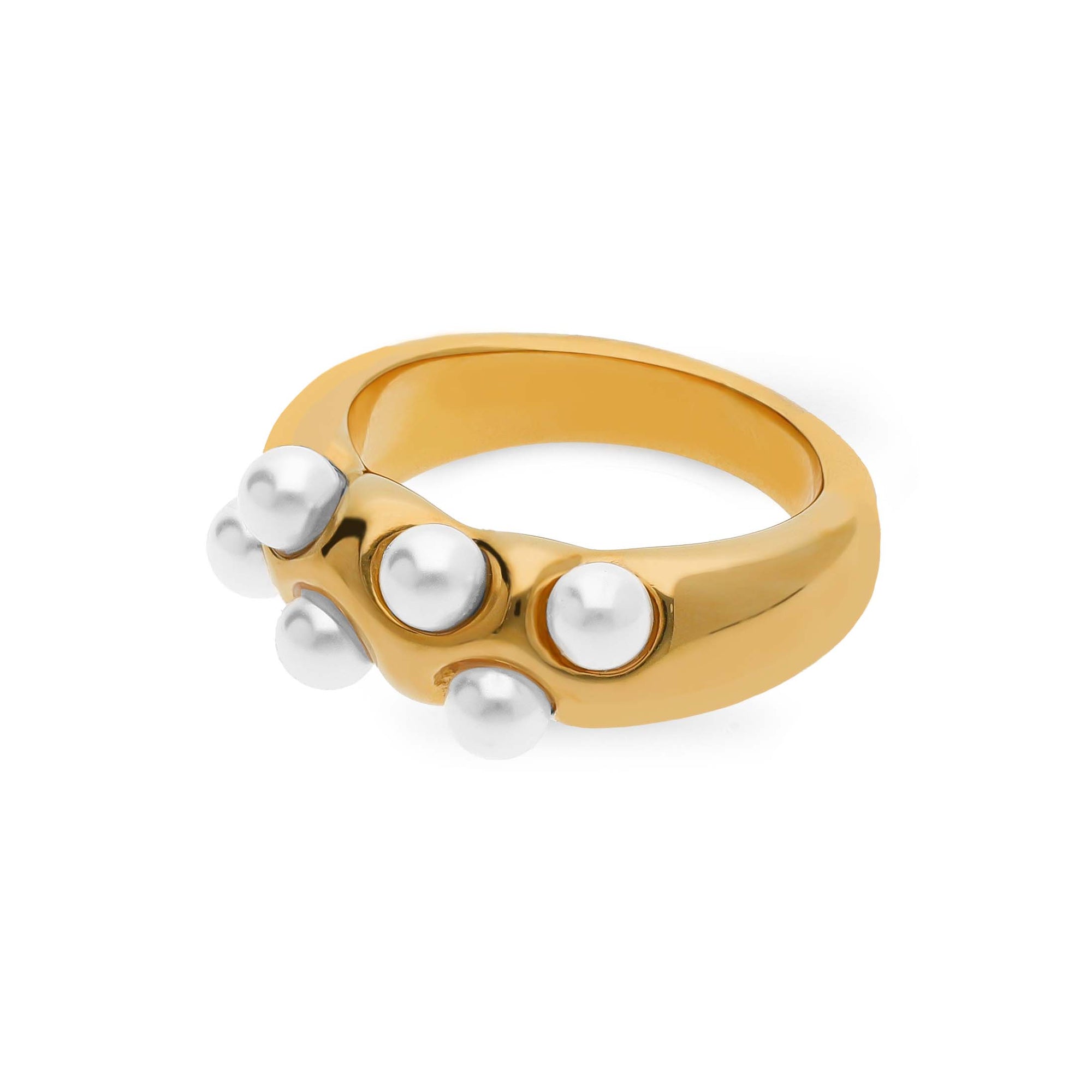 Pearl ring gold - Stainless steel