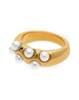 Pearl ring gold - Stainless steel