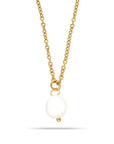 Pearl single necklace gold - Stainless steel