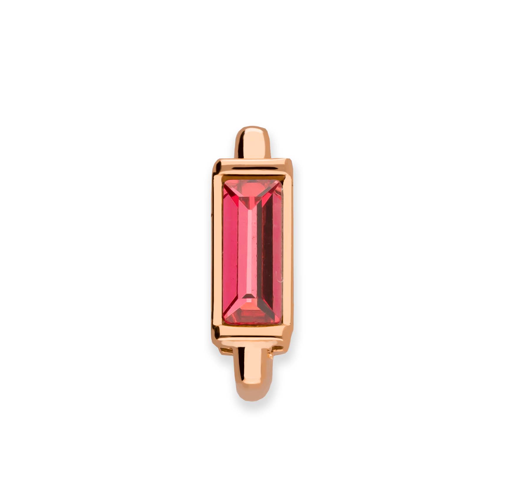 Mesh charm ruby rosé gold - Stainless steel