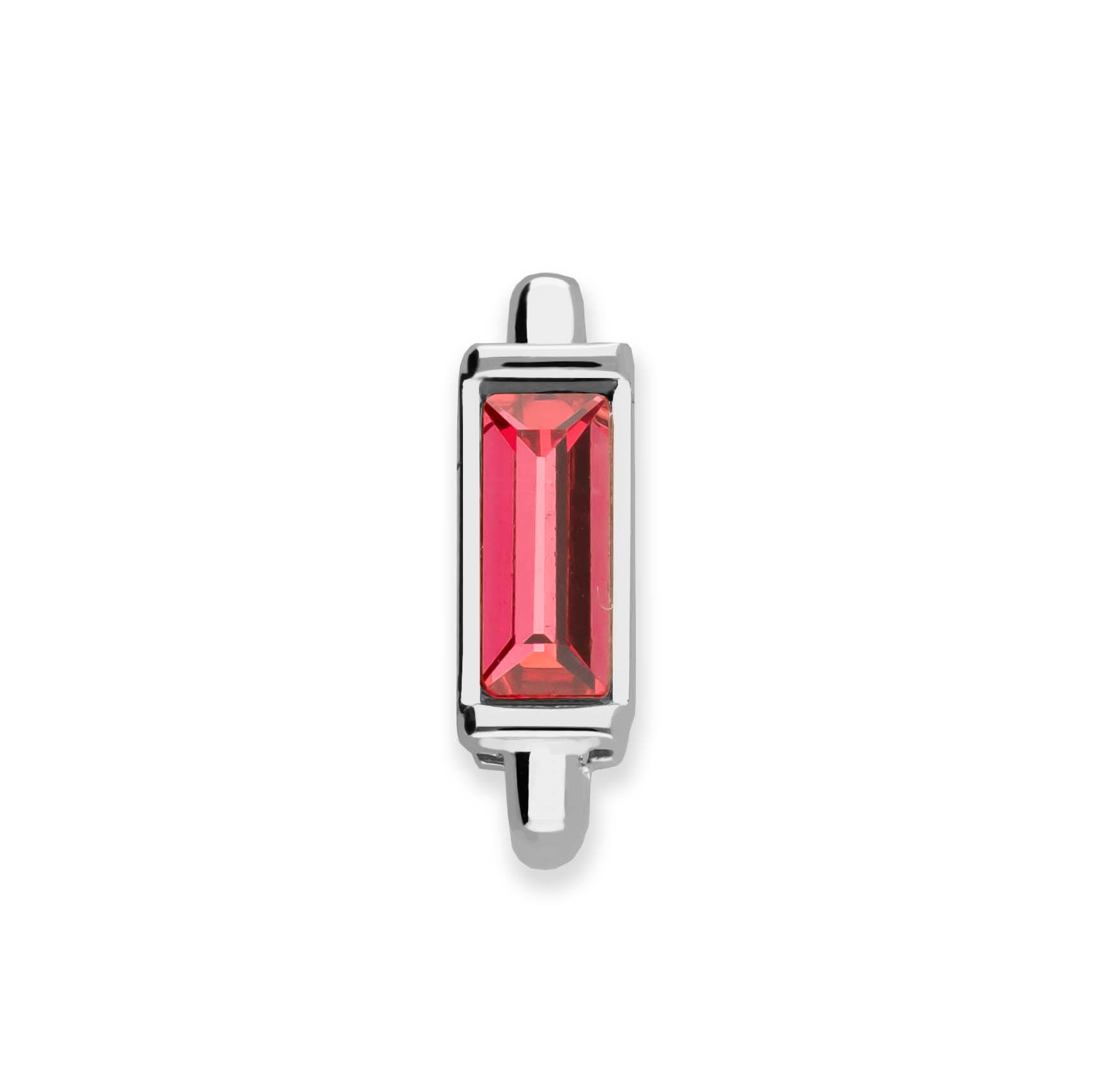 Mesh charm ruby silver - Stainless steel
