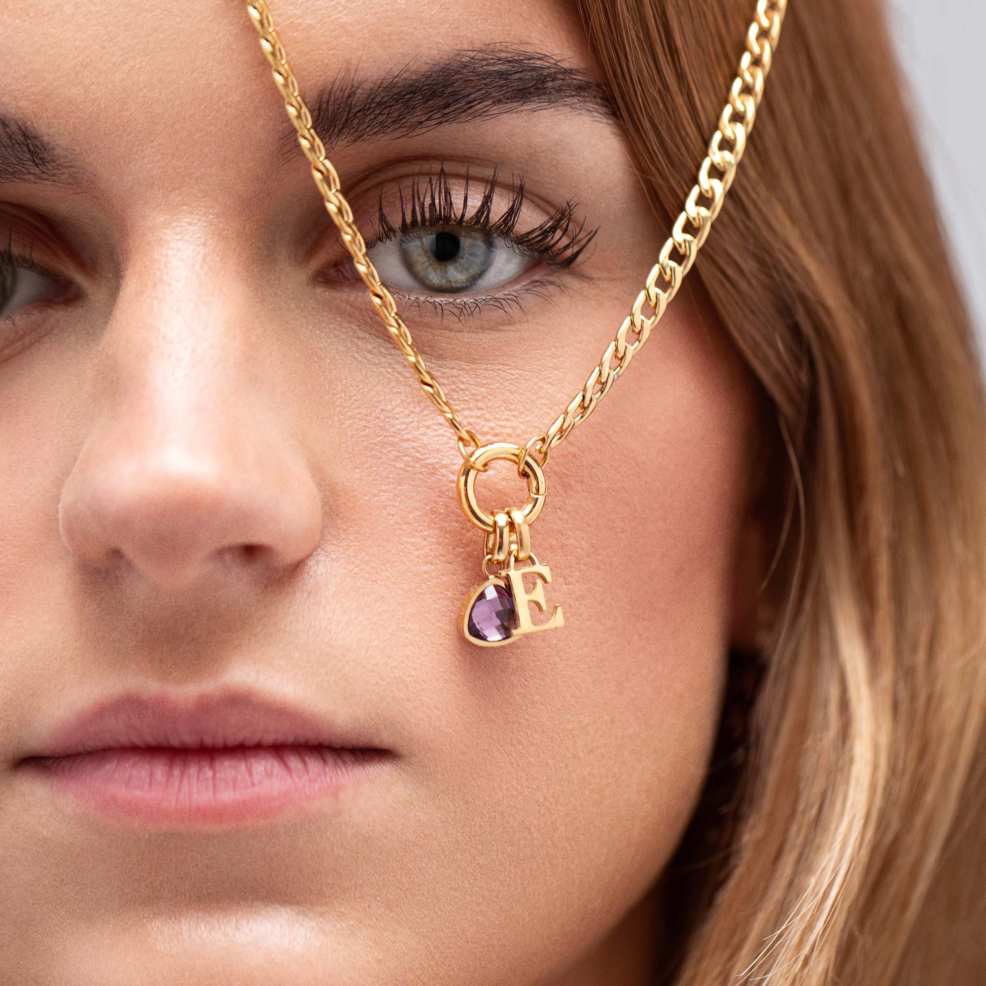 Letter & birthstone necklace - Tarnish free