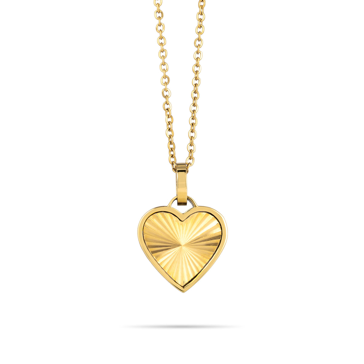 Sunray heart necklace gold - Stainless steel