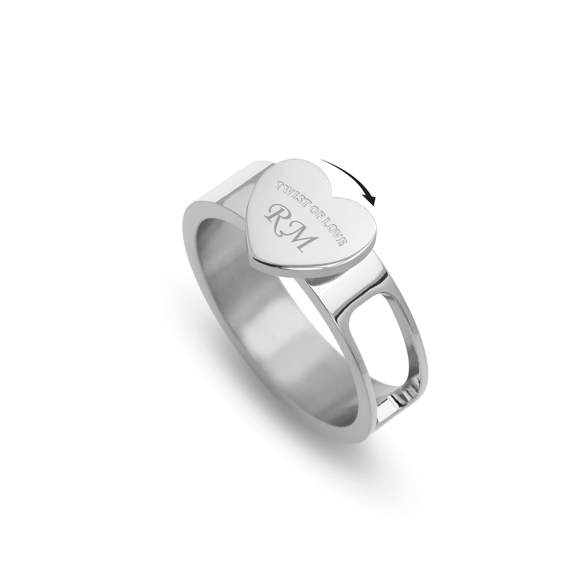 Silver heart ring - Personalized