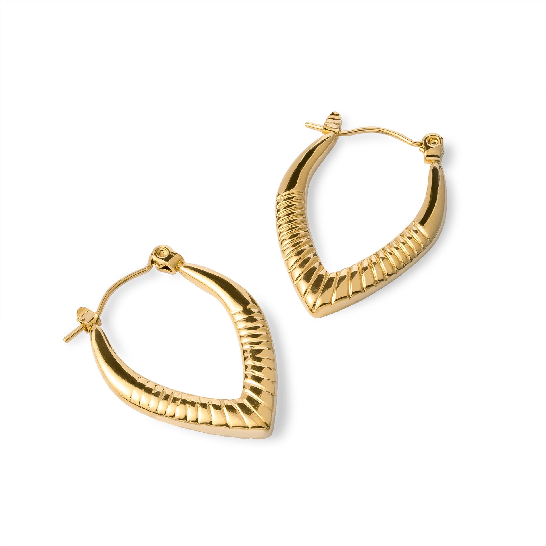 V-hoop earring gold - Stainless steel
