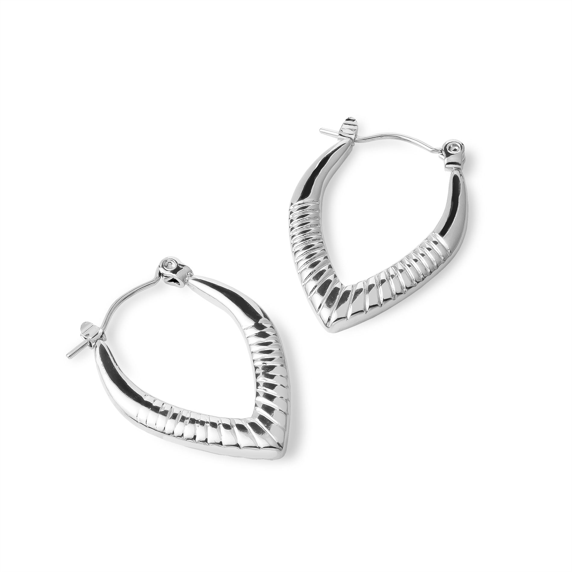 V-hoop earring silver - Stainless steel