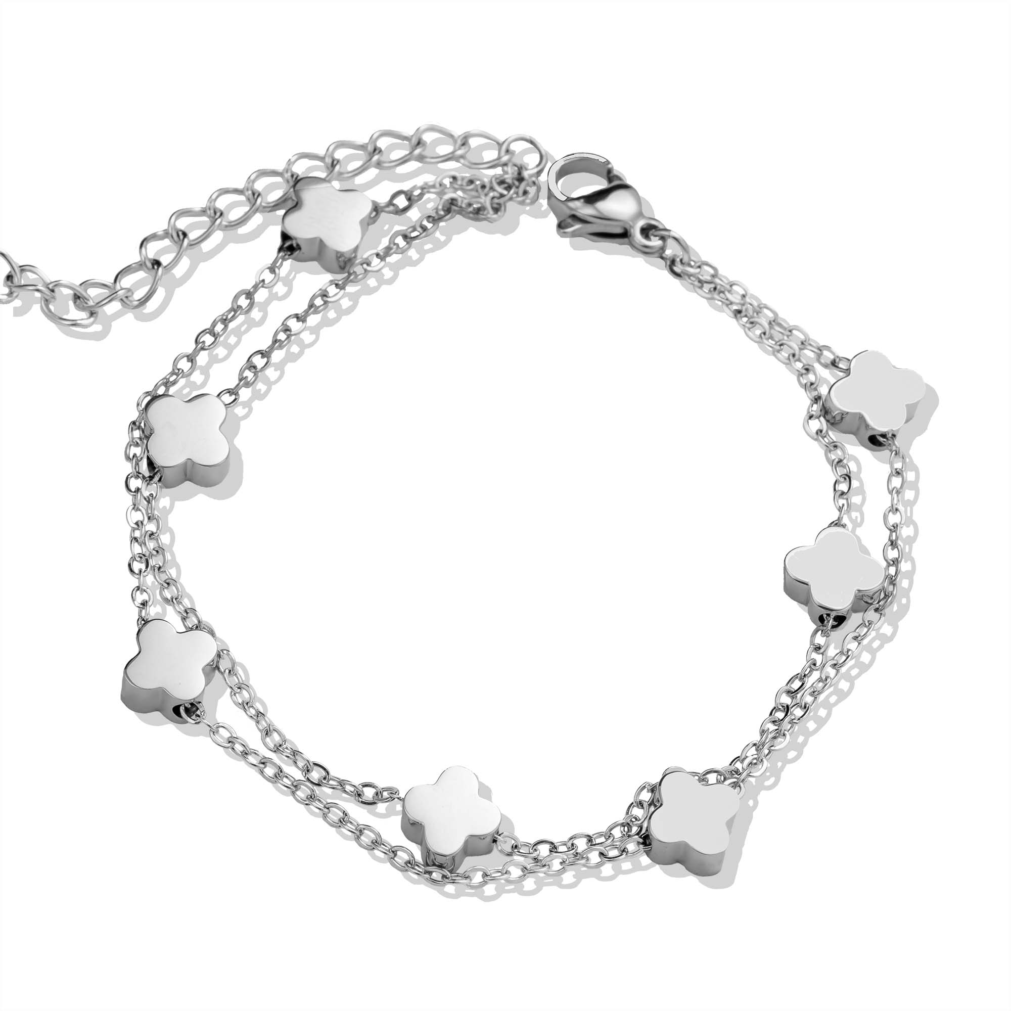 Clover silver bracelet - Tarnish free