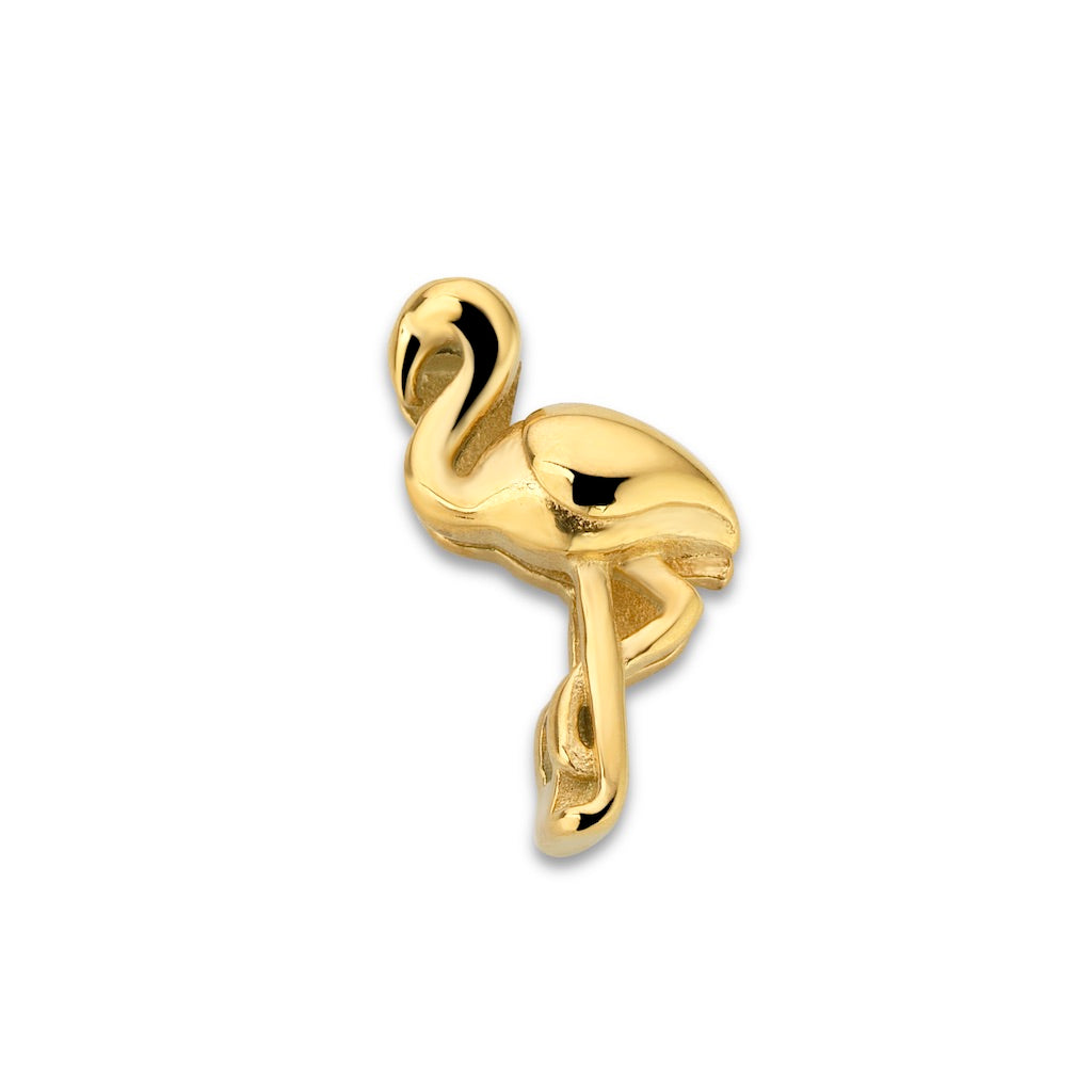 Mesh charm flamingo gold - Stainless steel