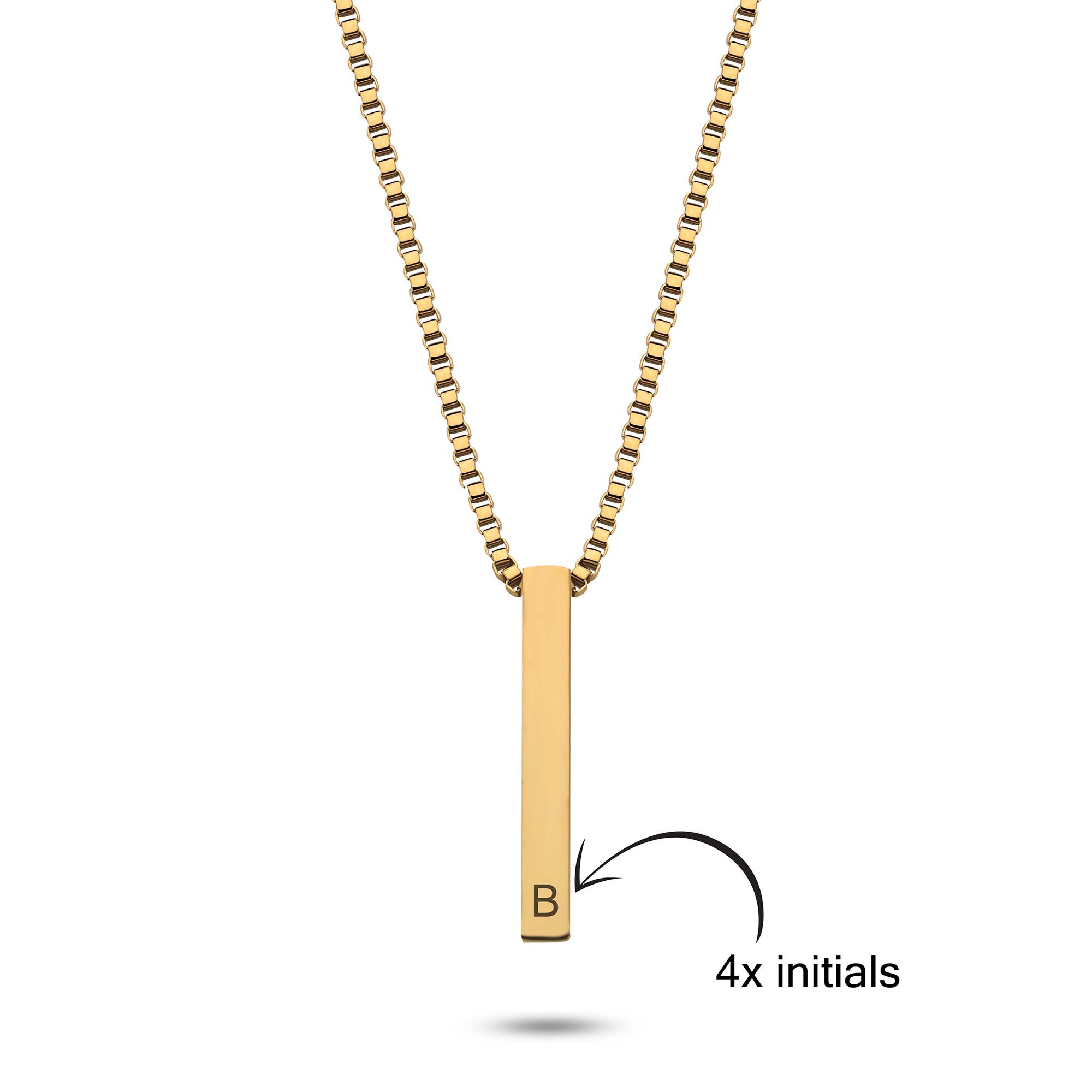 Bar cube initial gold - Personalized