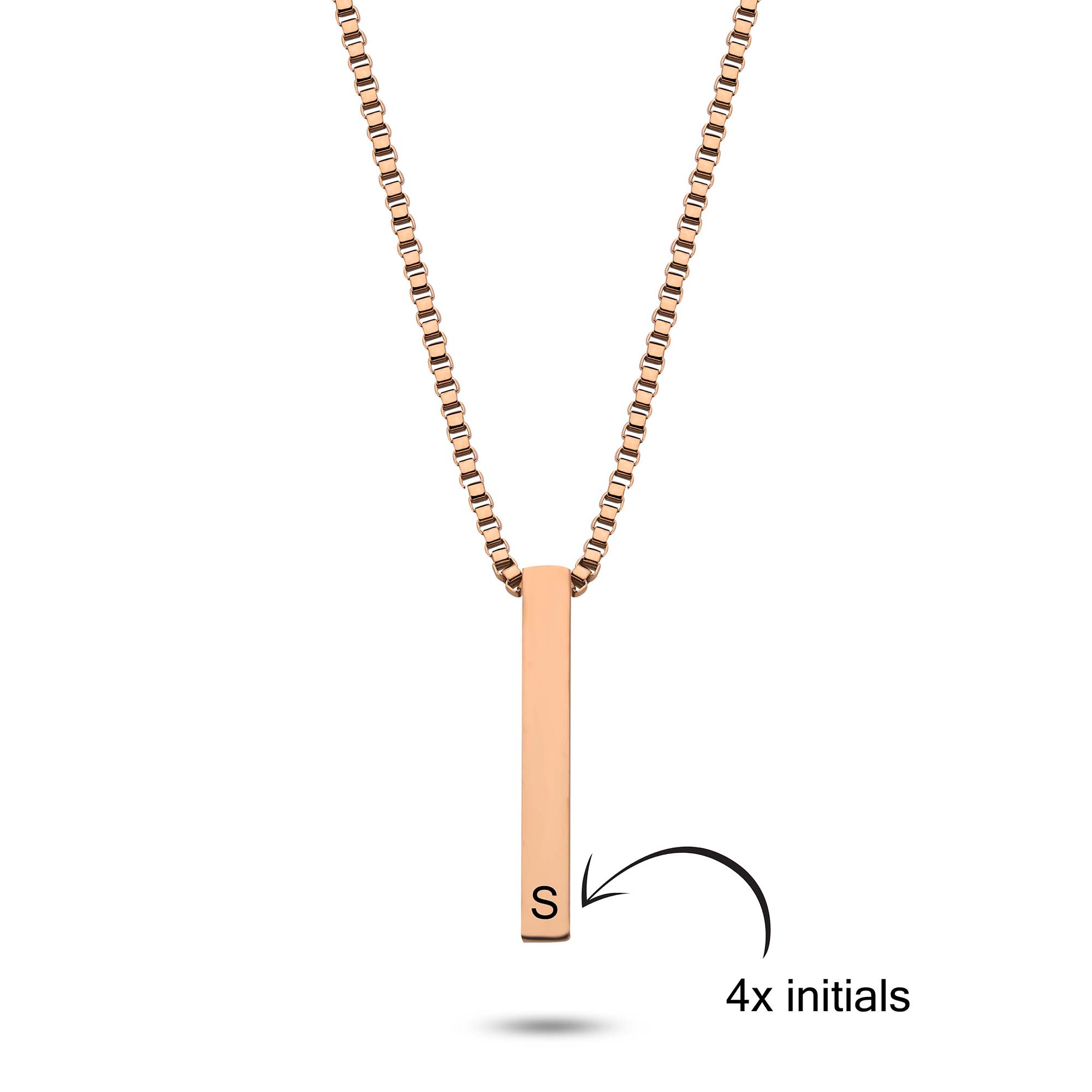 Bar cube initial rosé gold - Personalized