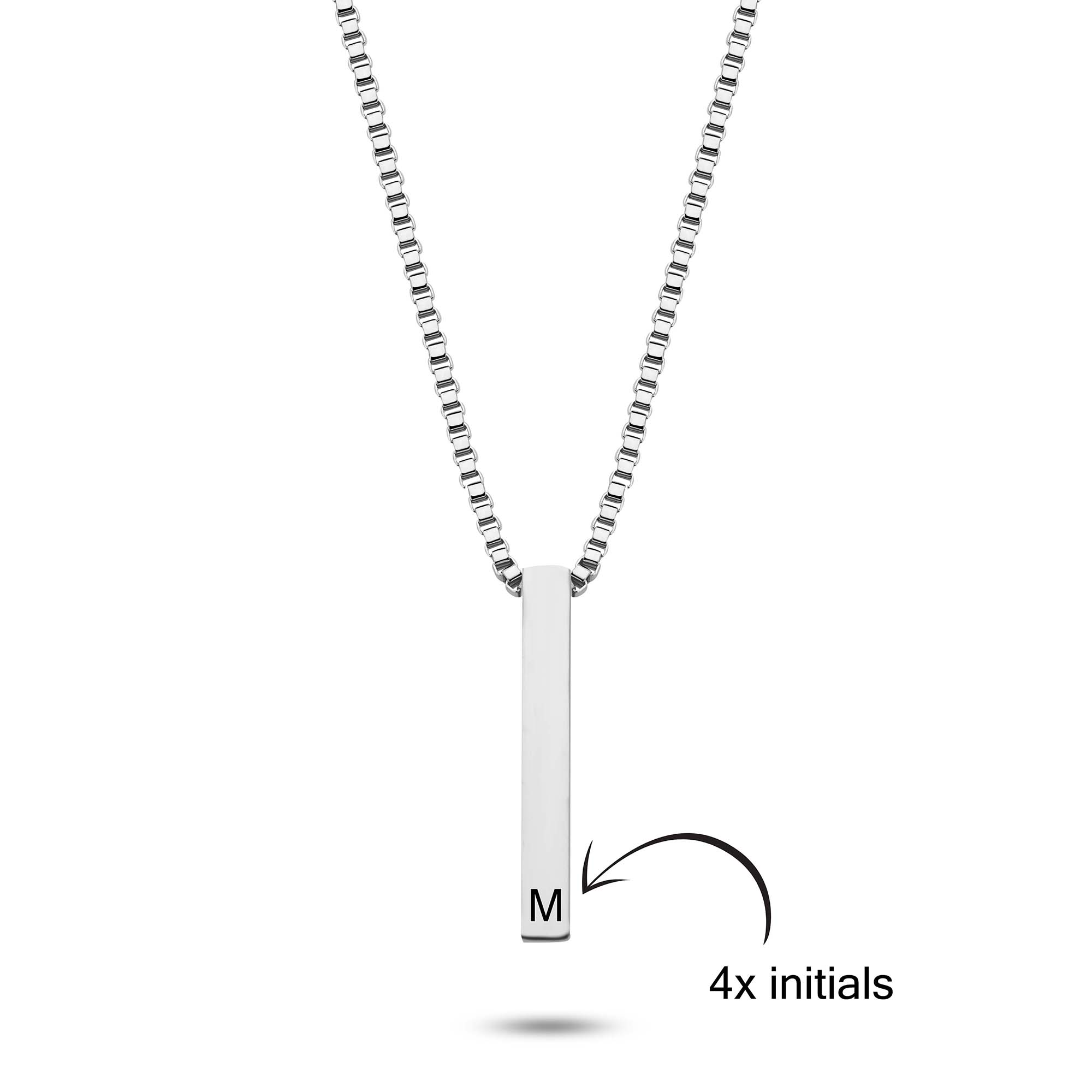 Bar cube initial silver - Personalized