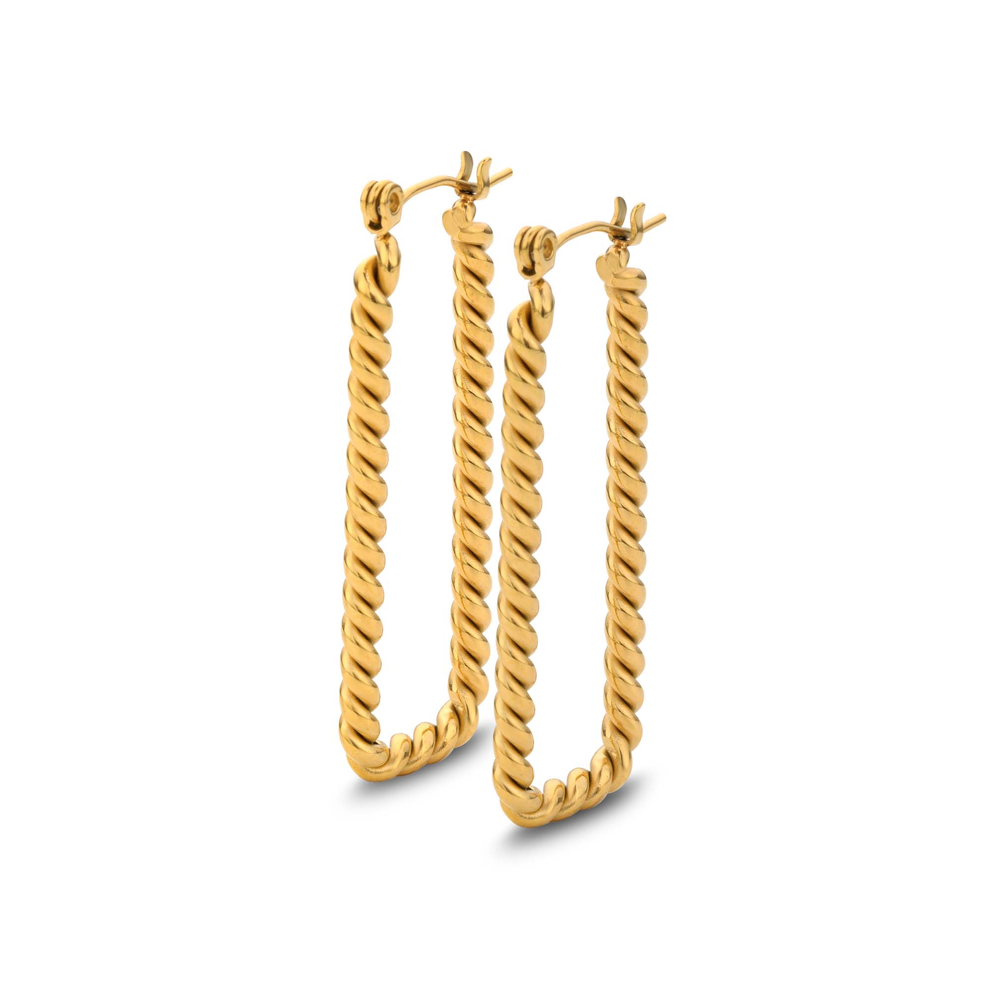 Rope earring gold - Stainless steel