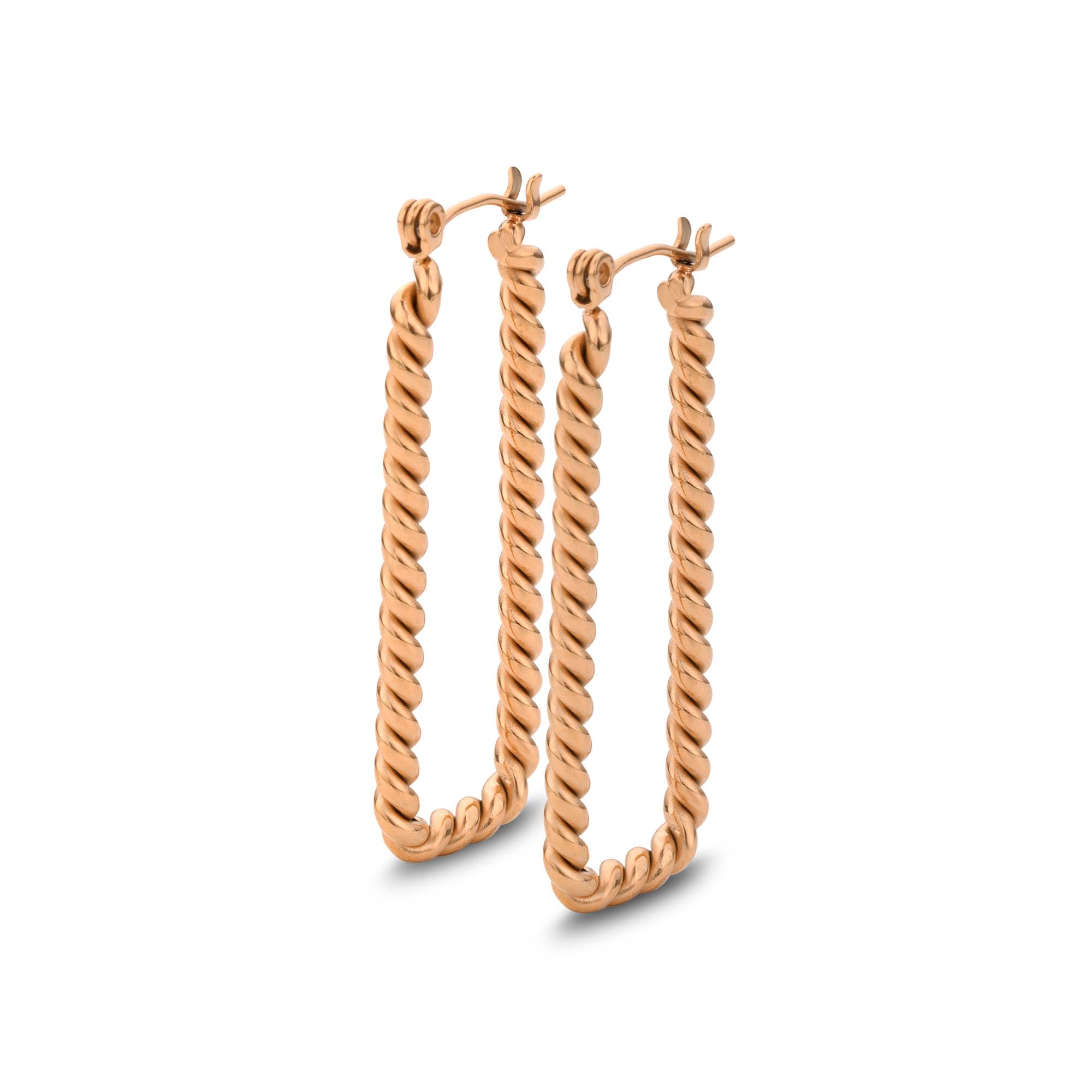 Rope earring rosé gold - Stainless steel