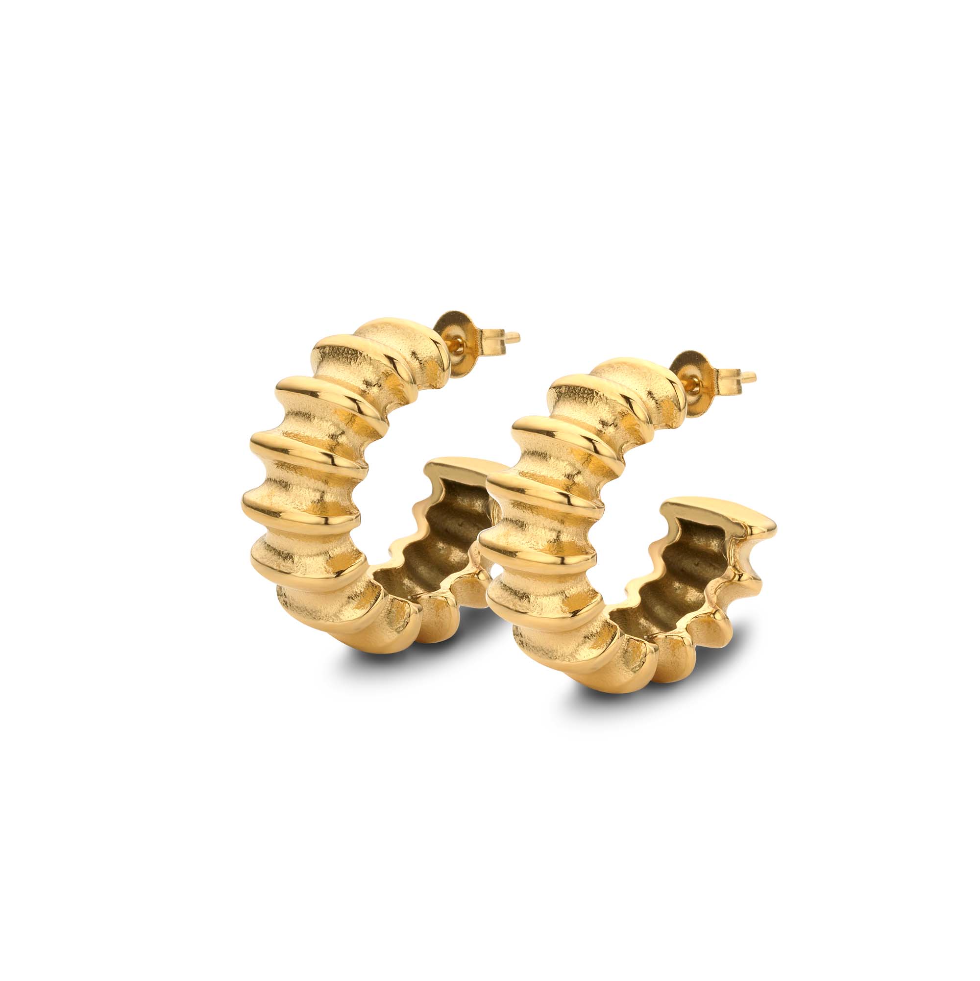 Wave earring gold - Stainless steel