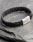 Braided initial leather - Personalized