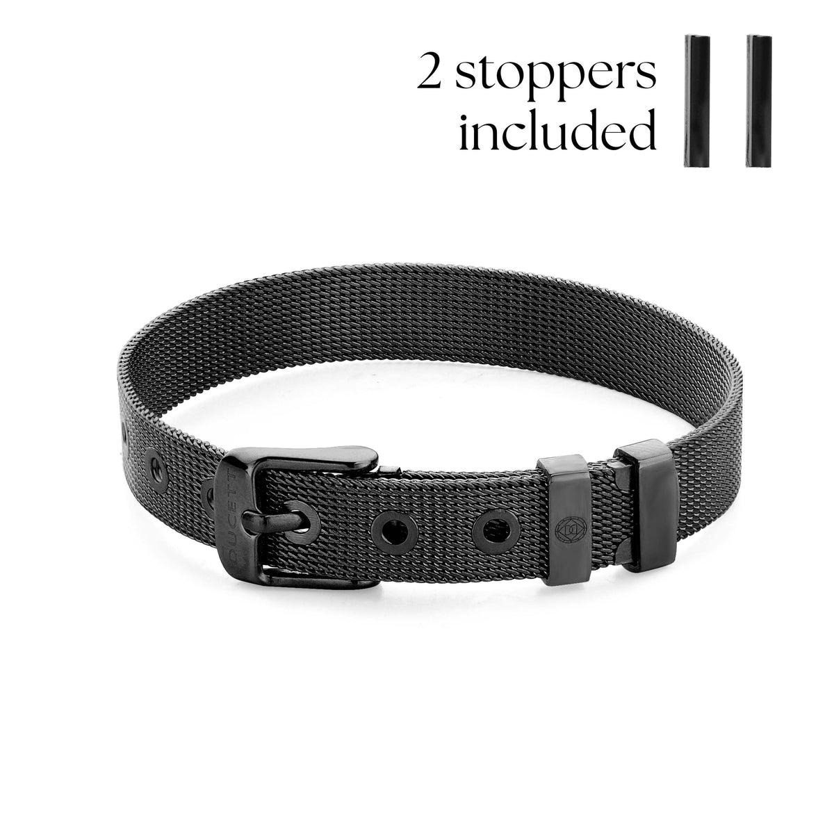 Mesh bracelet black - Adjustable