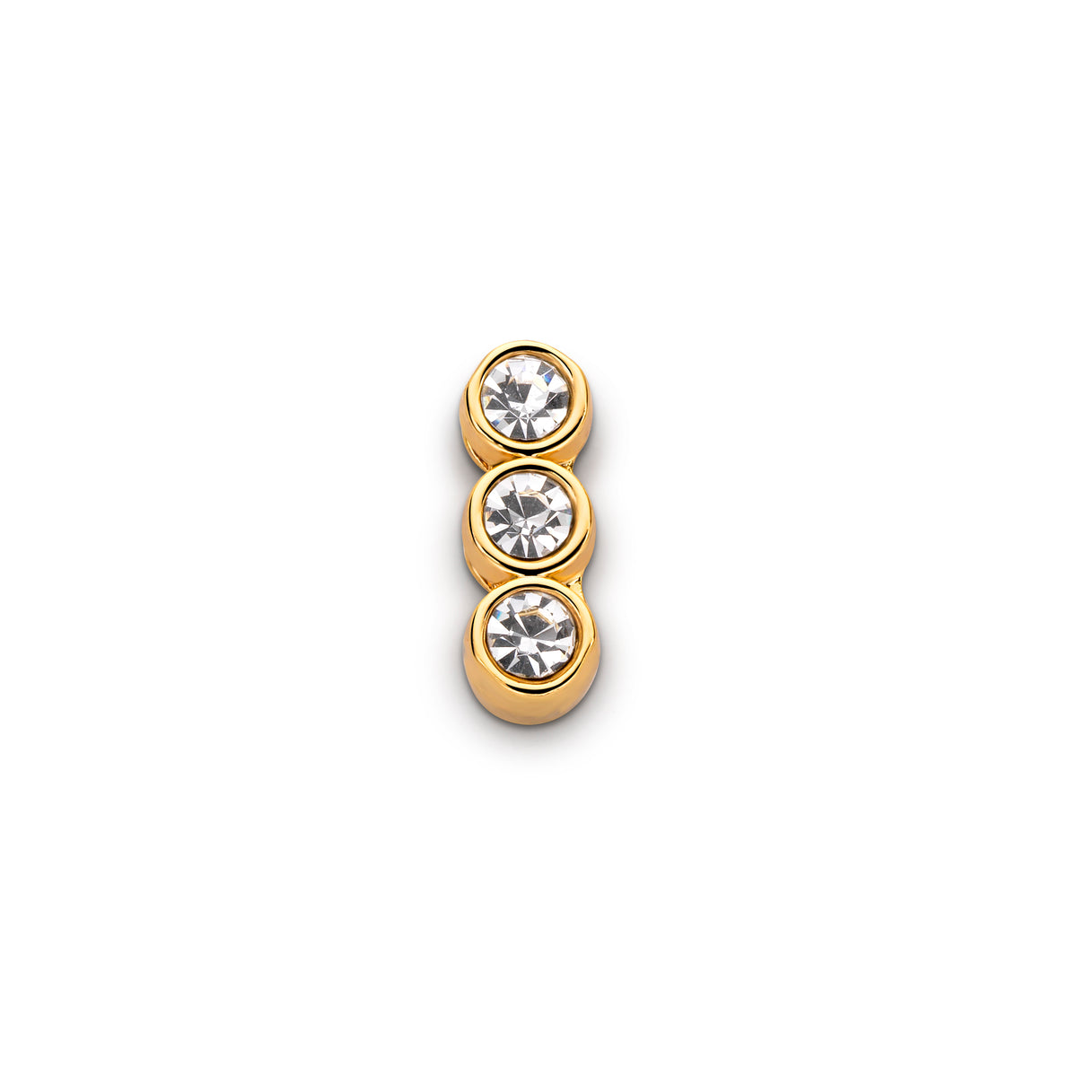 Mesh charm 3 stones gold - Stainless steel
