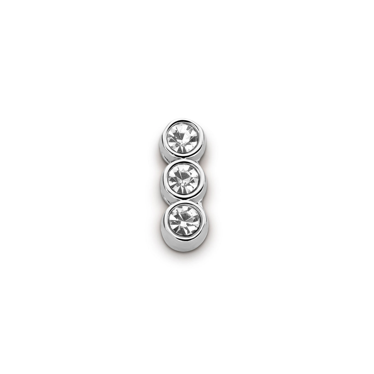 Mesh charm 3 stones silver - Stainless steel