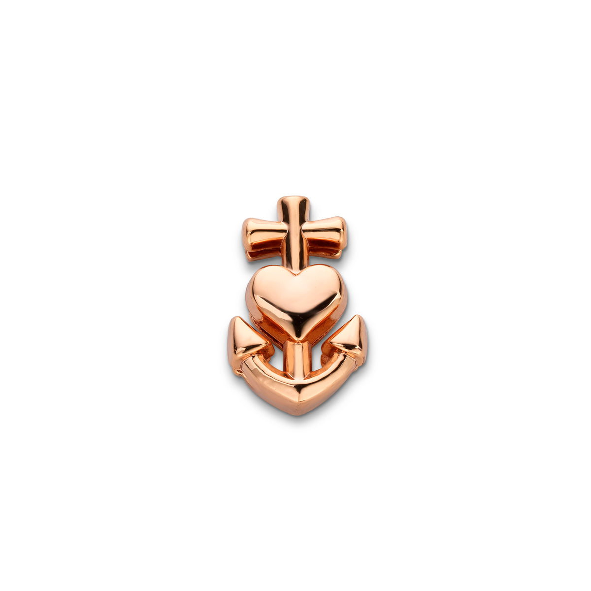 Mesh charm anchor heart rosé gold - Stainless steel