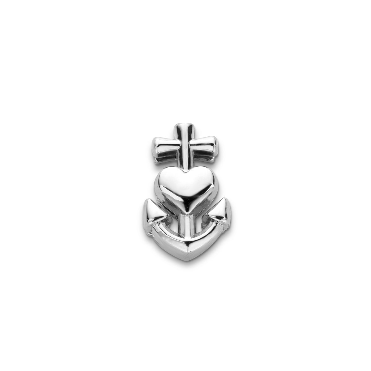 Mesh charm anchor heart silver - Stainless steel